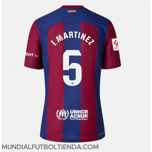 Camiseta Barcelona Inigo Martinez #5 Primera Equipación Replica 2023-24 para mujer mangas cortas